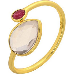 Δακτυλίδι Γυναικείο Επίχρυσο 925 με zircon κόκκινο και ροζ Ν48 Prince 402-4032-3