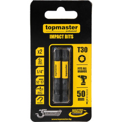 Μύτες Κατσαβιδιού Impact Torx με Μέγεθος TX30 50mm 2τεμ. 338740 TOP MASTER