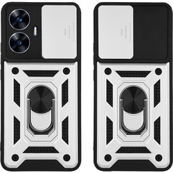 Sonique Ring Armor CamPro Θήκη Πλάτης Ασημί (Realme C55)