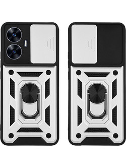 Sonique Ring Armor CamPro Θήκη Πλάτης Ασημί (Realme C55)