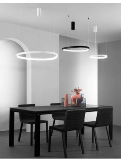 LUCE Κρεμαστό Φωτιστικό Οροφής Μονόφωτο LED με Ρυθμιζόμενο Λευκό Φως Μαύρο 8031414896745