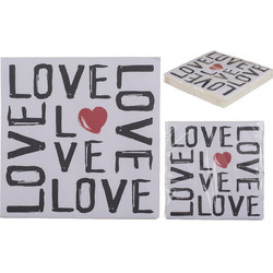 Χαρτοπετσέτες 'Love' Τρίφυλλες Λευκό 33x33cm Σετ 20Τμχ