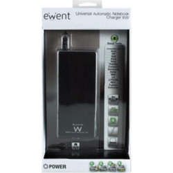 Ewent Φορτιστής Laptop 90W με Ενσωματωμένο Καλώδιο Τροφοδοσίας & Σετ Βυσμάτων EW3966