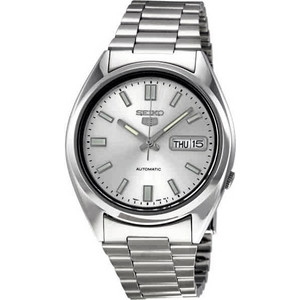 Seiko Ανδρικό Ρολόι Αυτόματο με Ασημί Μεταλλικό Μπρασελέ SNXS73K1