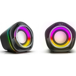 Aula N-107 Ηχεία Υπολογιστή 2.0 3W με RGB Φωτισμό Black