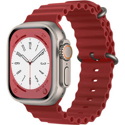 Techsuit Watchband W038 Λουράκι Σιλικόνης Wine Red (Apple Watch 42 / 44 / 45 / 49mm)