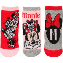 Σετ 3 ζευγάρια κάλτσες baby Minnie mouse κόκκινο