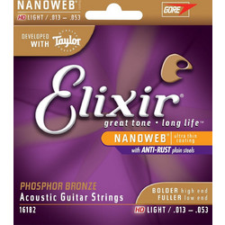 Elixir Strings 16182 Σετ 6 Χορδές Ακουστικής Κιθάρας Phosphor Bronze 13-53" Light Tension