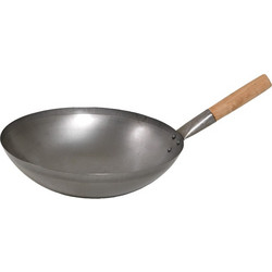 WOK σιδερένιο 35cm με ξύλινη λαβή πάχος 1mm Matfer c479366