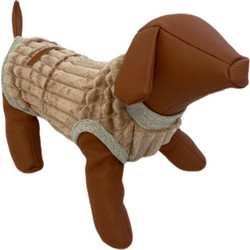Woof Moda Αμάνικο Μπλουζάκι Fleece Μπεζ για Σκύλους & Γάτες 2XLarge 38cm
