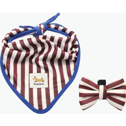 Σετ Μπαντάνα Παπιγιόν Σκύλου Kanine Bandana And Bow Set Burgundy