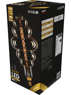 Avide LED Jumbo Bixby Κεχριμπάρι 8W E27 2400K Ντιμαριζόμενο 200x410mm
