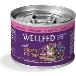 Wellfed Sterilised Adult Grain Free Pate with Chicken & Turkey 200gr