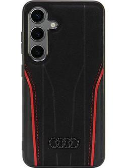 Audi Genuine Leather MagSafe S24 S921 black-red hardcase AU-TPUPCS24-R8/D3-RD