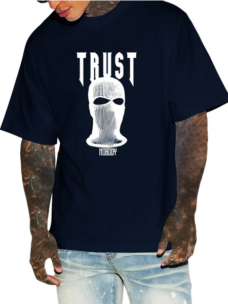 Ghetto T-shirt Trust Hip Hop Streetwear Navy Blue