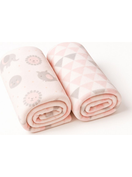 KikkaBoo Owls Κουβέρτα Αγκαλιάς Fleece 70x80 Ροζ 2τμχ