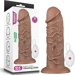 Lovetoy 10.5" Realistic Chubby Ρεαλιστικός Δονητής για Ζευγάρια με Τηλεχειριστήριο 27cm Καφέ