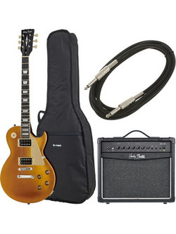 Harley Benton SC-400 Vintage Series Bundle SBK Ηλεκτρική Κιθάρα Single Cut με HH Μαγνήτες και Ταστιέρα Maple