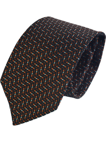 Μεταξωτή Γραβάτα Pierre Cardin-10 cm - Μαύρο-Καφέ