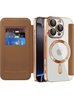 Techsuit - Smartmag Book Case - Iphone 16 Pro - Brown