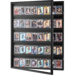 Θήκη Εμφάνισης Αθλητικών Καρτών VEVOR 35 Graded, 24,3x30,5x2,1 in (61,7x77,5x5,3 cm) Πλαίσιο Εμφάνισης Καρτών Μπέιζμπολ με 98% UV Προστασία Διαυγές PC Γυαλί, Κλειδωμένο Ντουλάπι Τοίχου για Κάρτες Συνα