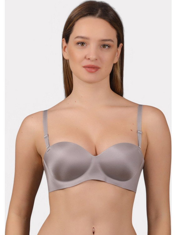 New Bra Lingerie Strapless Laser-Cut Σουτιέν Γκρι NB6050-F-Γκρι