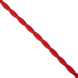 77621 Πλεκτό Υφασμάτινο Καλώδιο 1m 2 x 0.75mm Κόκκινο