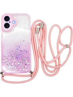 Vivid Bling Glitter with Stars Θήκη Apple iPhone 16 Pink
