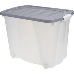 Κουτί αποθήκευσης γκρι με ρόδες 60l Υ45x60x40εκ