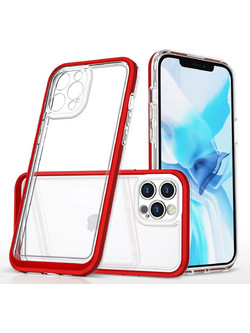 Hurtel Clear 3in1 Back Cover Red (iPhone 12 Pro)