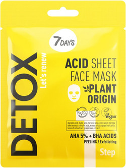 7Days Acid AHA 5% BHA Sheet Μάσκα Προσώπου 1τμχ