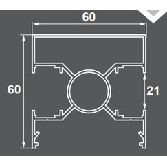 Κολώνα περίφραξης 60x60 Ανοδίωση Inox SD-8005ΑN Style (τιμή βέργας)