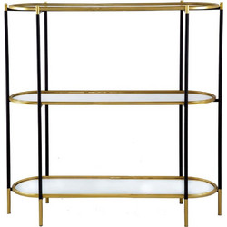 Κονσόλα Irregular 82960-DS-SA 124x42x127cm Black-Gold Μέταλλο,Γυαλί