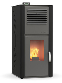 Thermogatz Idro-Aero GSP 30 Black Σόμπα Pellet Καλοριφέρ Αερόθερμη 30kW