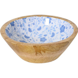 Beauty Home Μπώλ απο Ξυλο Μάνγκο με Λουλούδια 25cm x 10cm