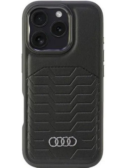 Audi Synthetic Leather MagSafe iPhone 16 Pro 6.3 black/black hardcase AU-TPUPCMIP16P-GT/D3-BK - (AUDI000185-0)
