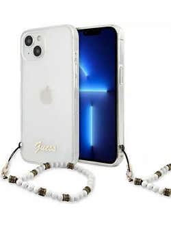 Guess Hard Back Cover Transparent White Pearl ( iPhone 13)