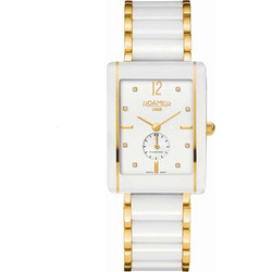 Roamer Γυναικείο Ρολόι με Λευκό Χρυσό Καουτσούκ Λουράκι R690855482960