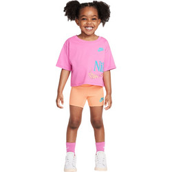 Nike WILD FLOWER BOXY TEE SHORT SET (16M927-N8N) Ροζ - Πορτοκαλί Βρέφος Κορίτσι Collection SU25