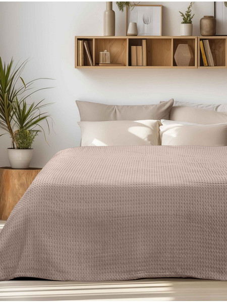 Κουβέρτα Πικέ PIKONA BROWN Καφέ Κουβέρτα Πικέ: 170 x 240 εκ. MADI