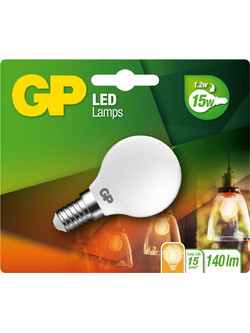 GP - LED Lamp Filament Frozen Mini Globe, E14, 1.2W (15W) 136lm