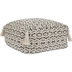 Πουφ-Μαξιλάρι 90214 40x40x20cm Beige-Grey Polyester,Βαμβάκι