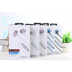 BASS Bluetooth Wireless 4.2 In Ear Headphones QC20 Magnet Blister OEM