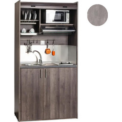 Πολυκουζίνα mini kitchen 105cm απόχρωση πατητή τσιμεντοκονία για ξενώνες, γραφεία & φοιτητικά studio