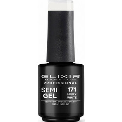 Elixir Semigel 171 Milky White Ημιμόνιμο Βερνίκι Νυχιών 15ml