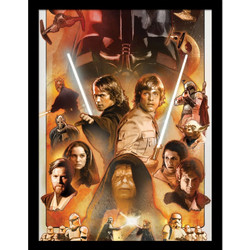 Star Wars Characters Wooden Framed 30x40cm Print - FP14483P