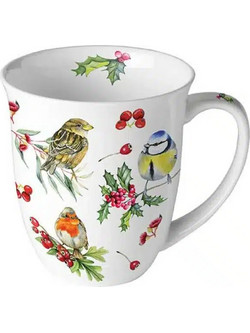 Κούπα Porcelain Mug 0.4L Birds in Winter O10 - H10.5cm