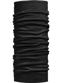 BUFF MERINO LIGHTWEIGHT NECKWARMER SOLID BLACK