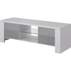 Cama Meble West Έπιπλο Τηλεόρασης Λευκό / Γκρι 130x42x42cm WEST BI/SZ