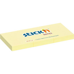 Stick'N - Αυτοκόλλητα Χαρτάκια Κίτρινα 38x51mm 3x100 Φύλλα 21003